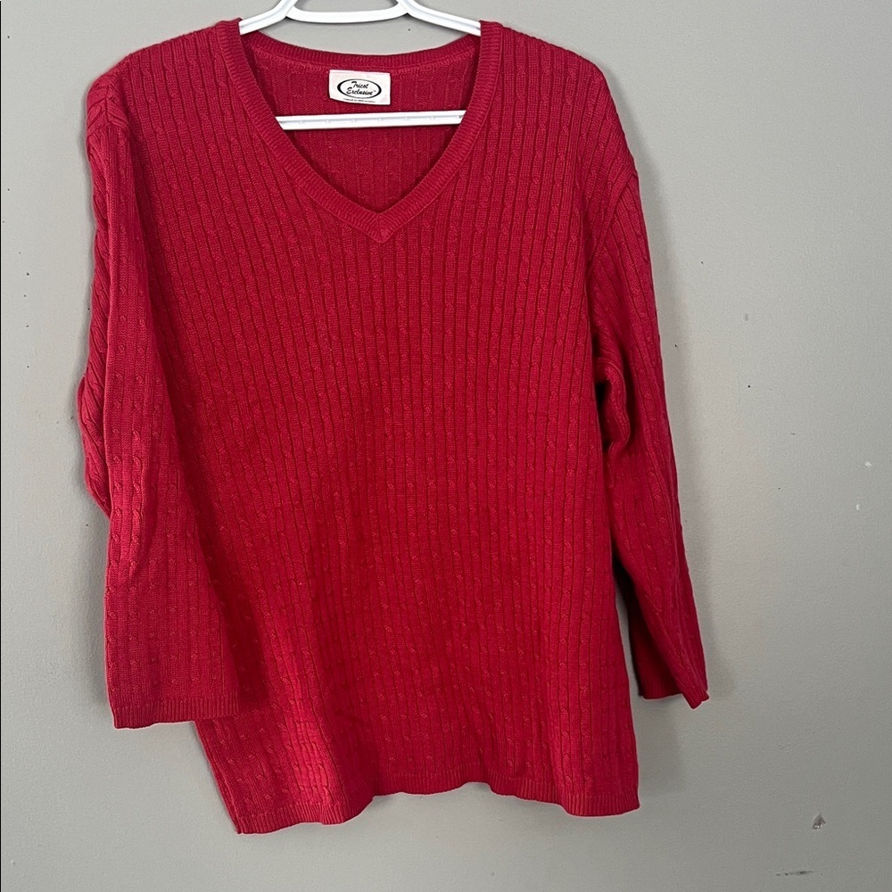 Tricot Exclusive Chic Pink V-Neck Knit Sweater XXL